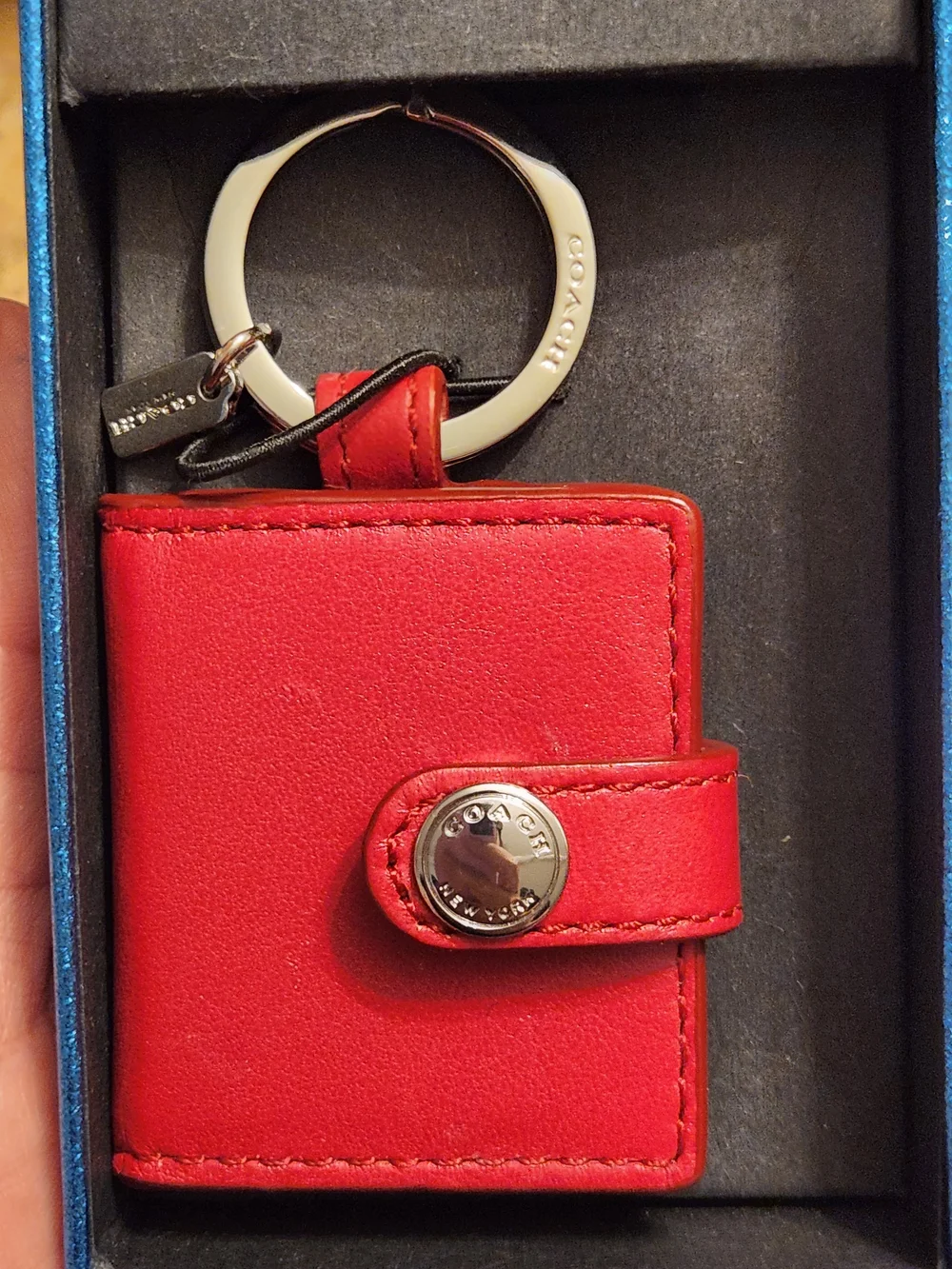 Coach Red Leather Keychain